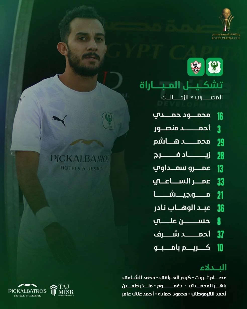 الزمالك ضد المصري.. تشكيل النسور
