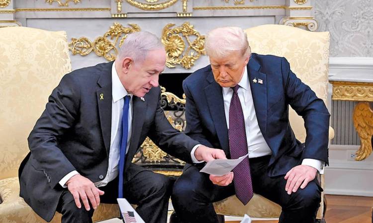 الرئيس الأمريكي ترامب ورئيس الوزراء الإسرائيلي نتنياهو