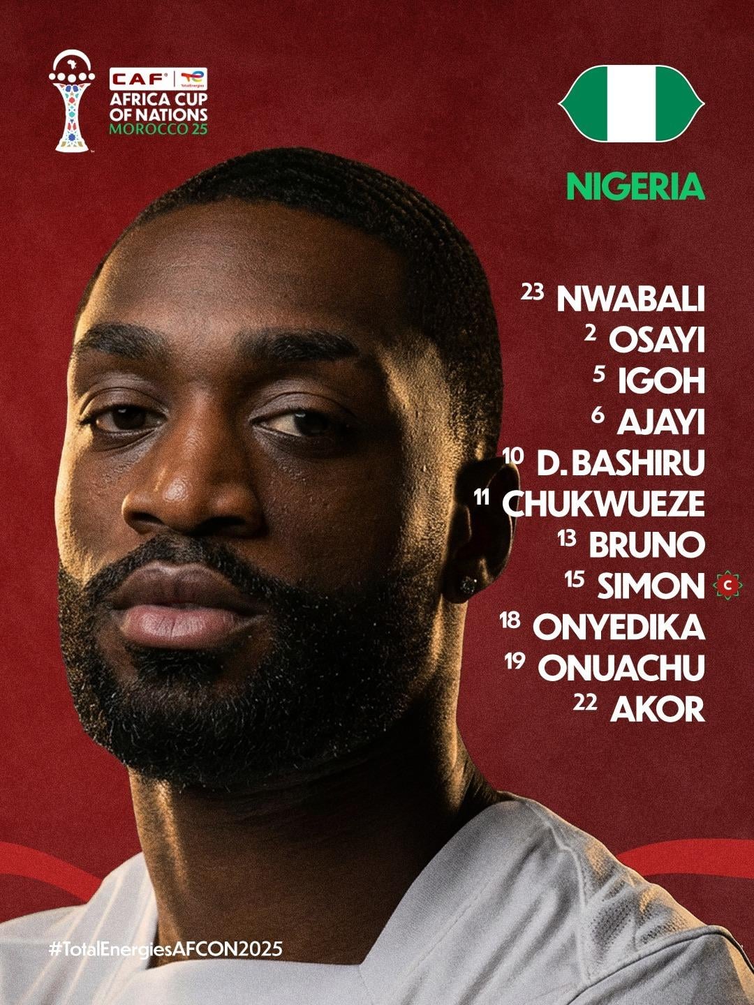 مصر ضد نيجيريا.. تشكيل النسور