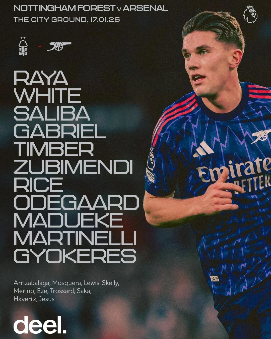 نوتينجهام فورست ضد أرسنال.. تشكيل الجانرز