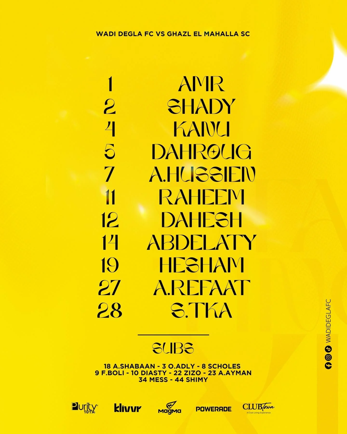 وادي دجلة ضد غزل المحلة.. تشكيل الغزلان