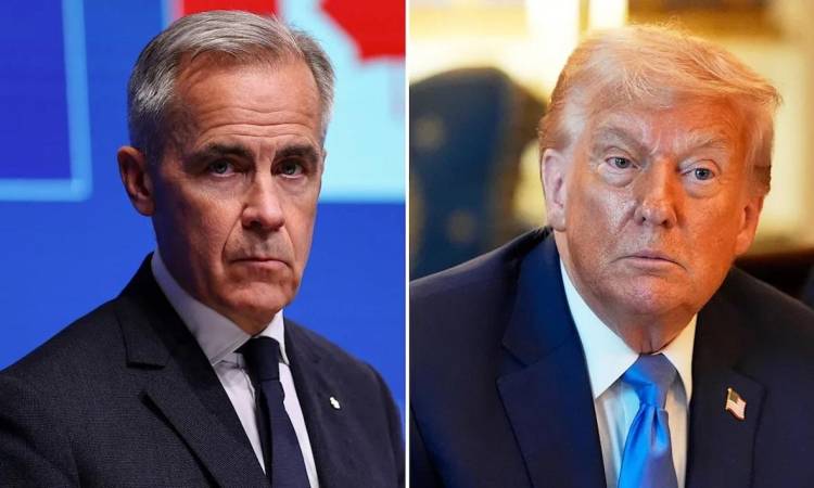 الرئس الأمريكي ترامب ورئيس وزراء كندا، مارك كارني