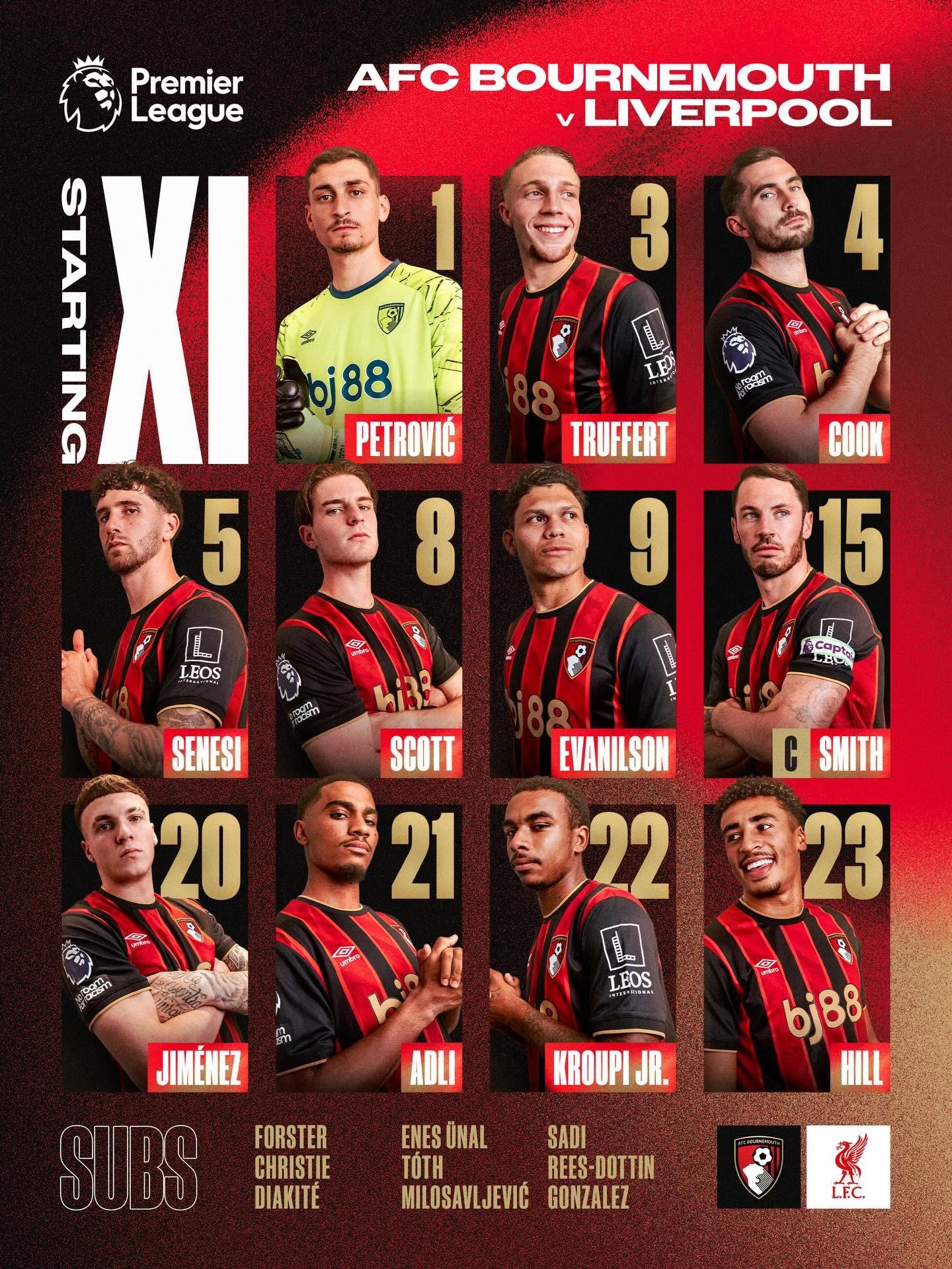 بورنموث ضد ليفربول.. تشكيل الكرز