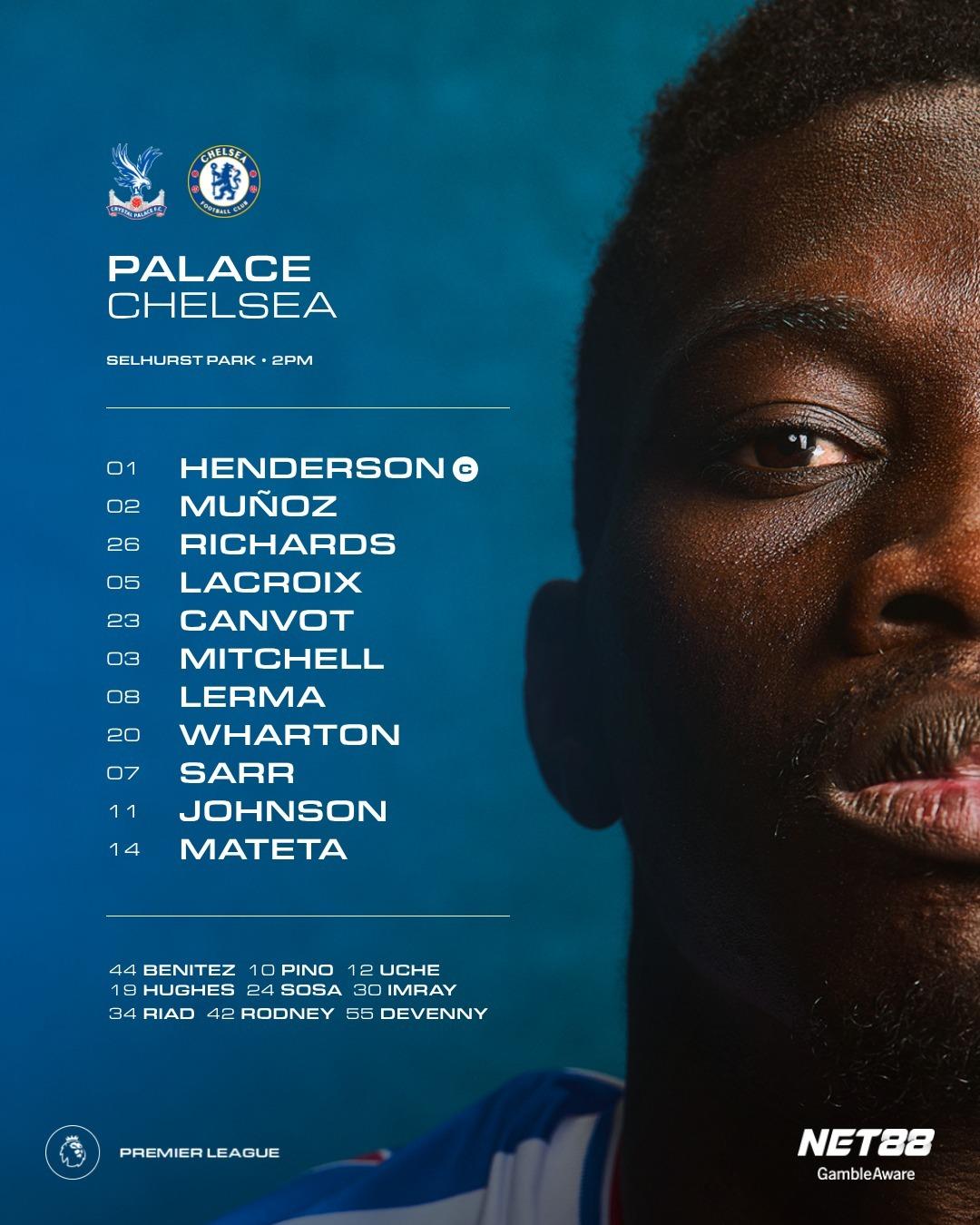 كريستال بالاس ضد تشيلسي.. تشكيل النسور