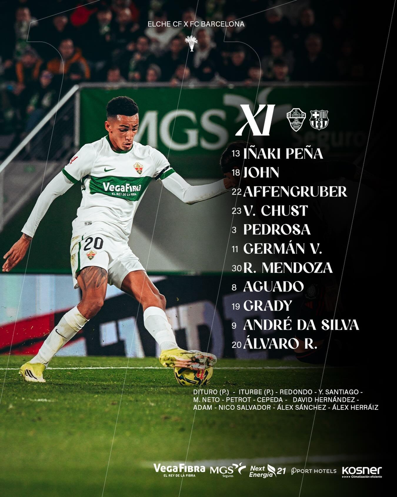 إلتشي ضد برشلونة.. تشكيل إلتشي