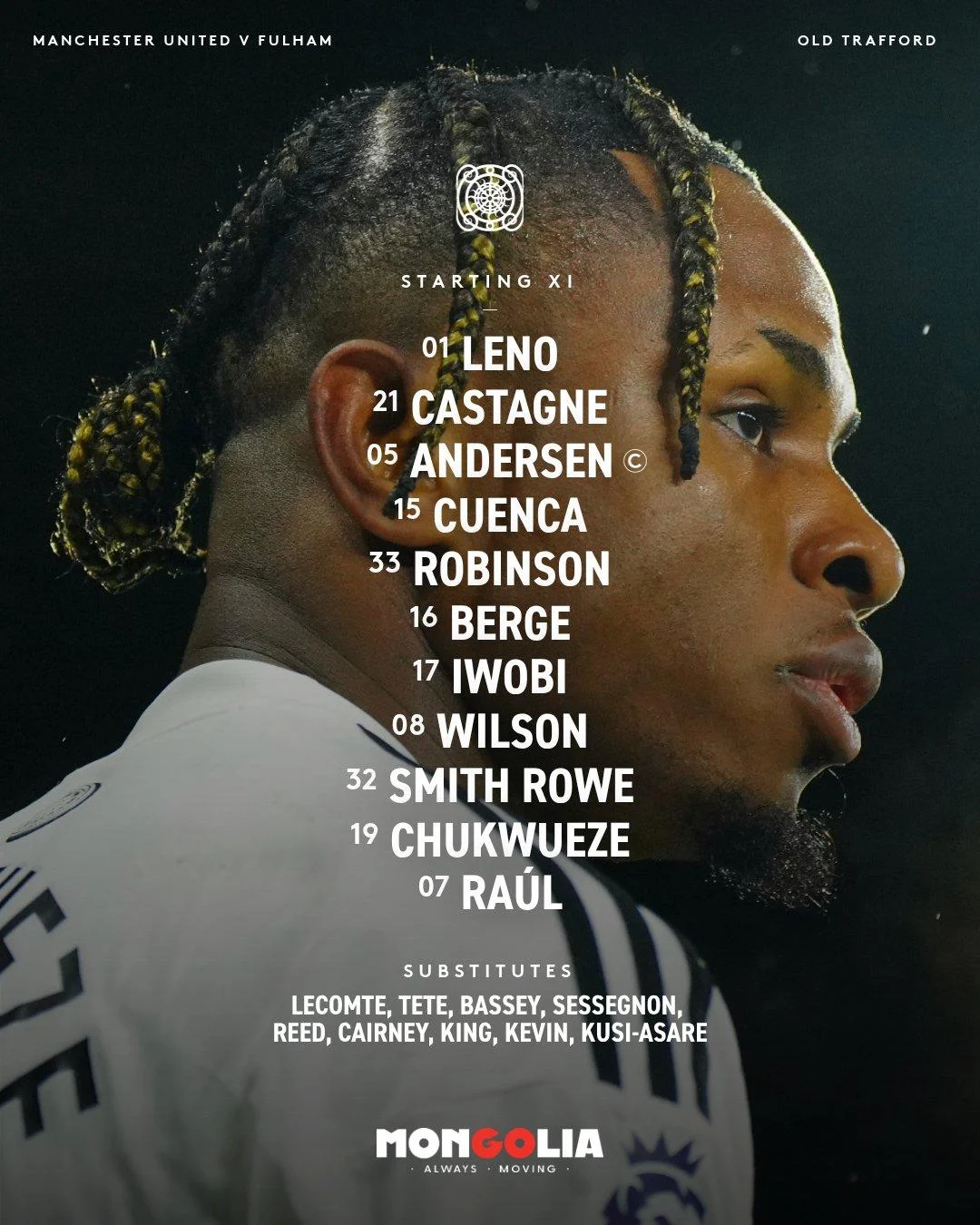 تشكيل فولهام ضد مان يونايتد