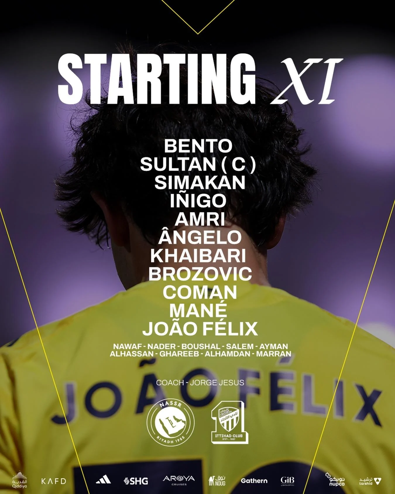 النصر ضد الاتحاد.. تشكيل العالمي