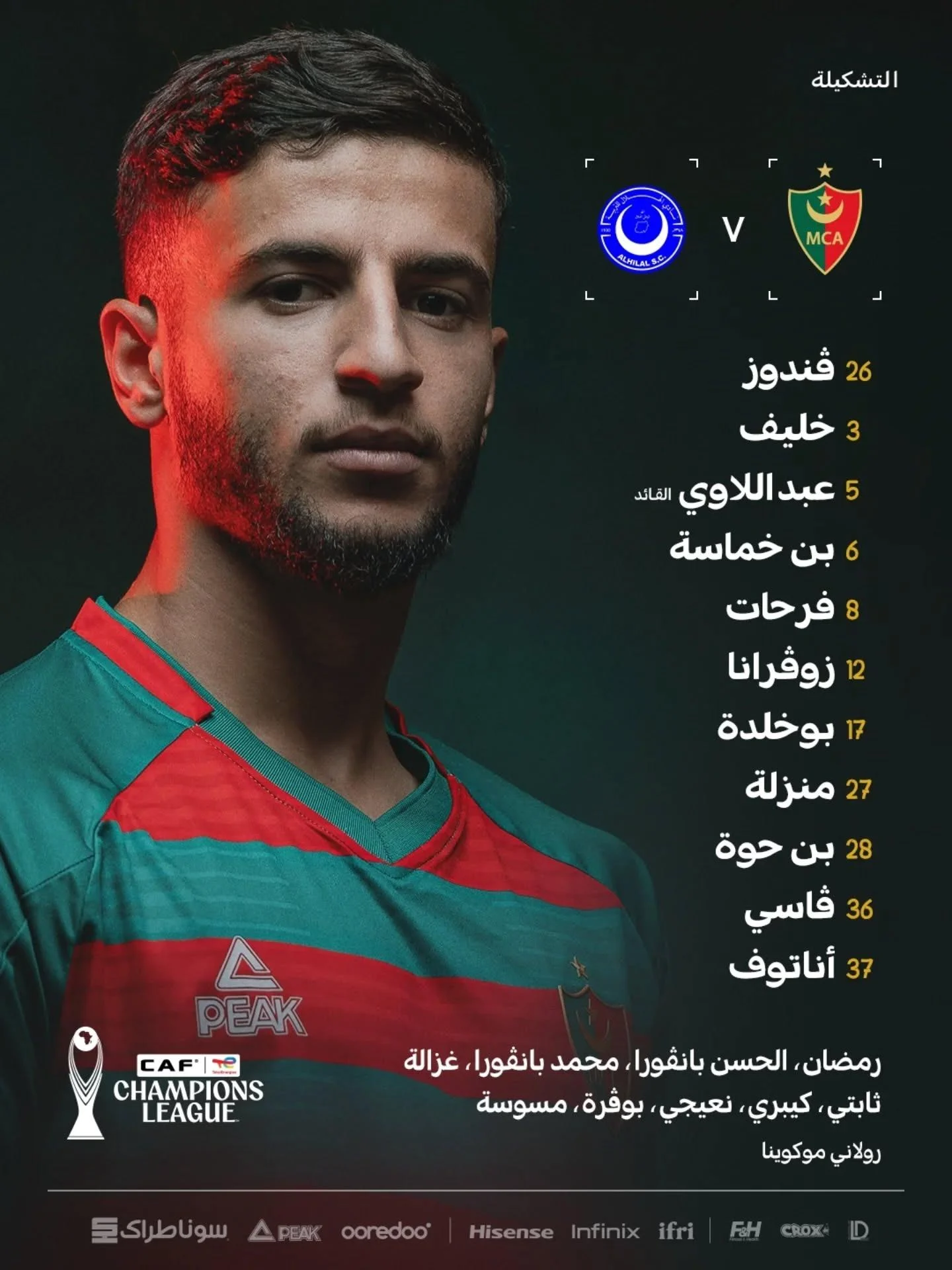 تشكيل مولودية الجزائر ضد الهلال