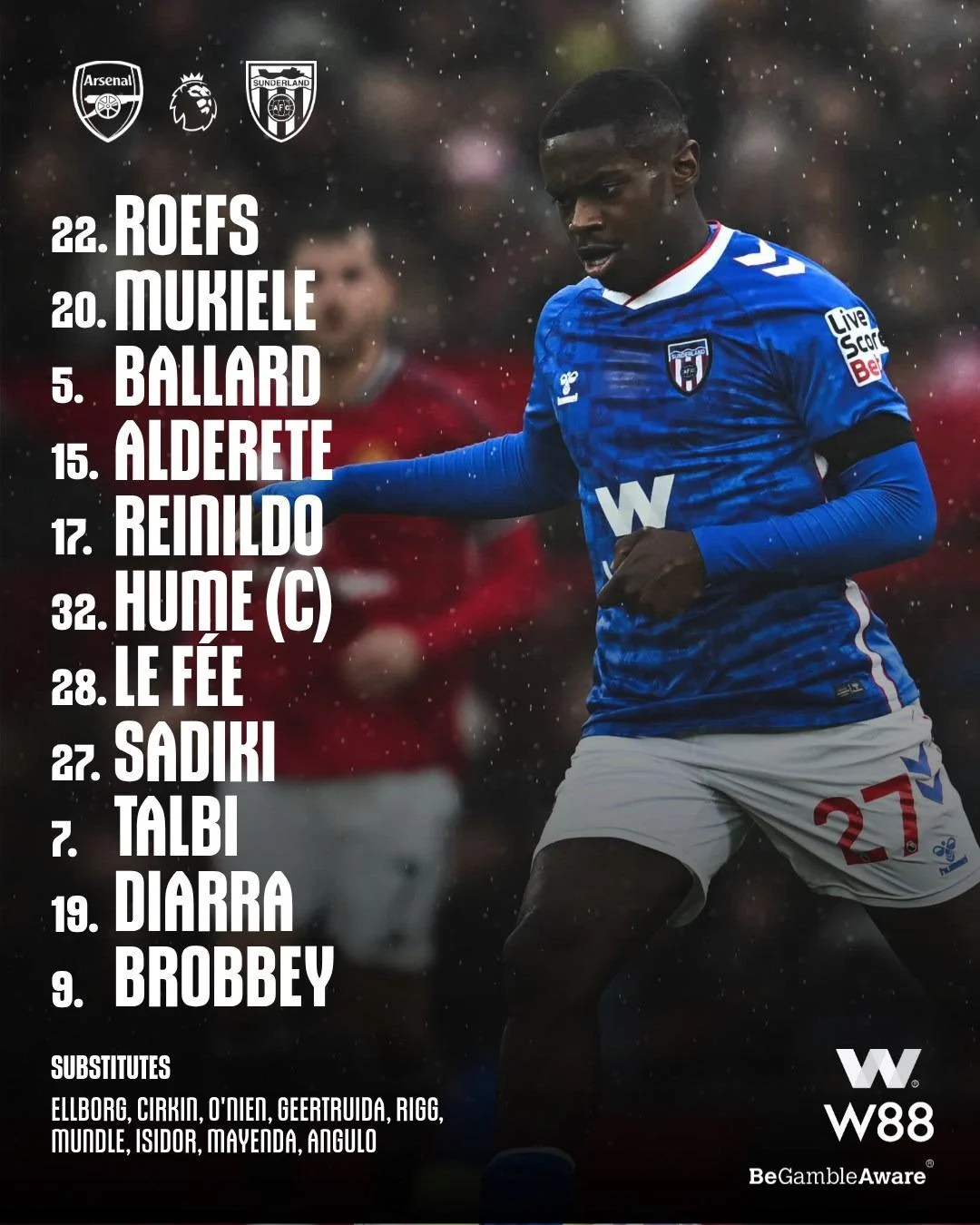 تشكيل سندرلاند ضد آرسنال