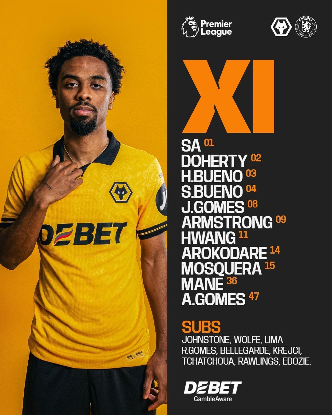 تشكيل وولفرهامبتون ضد تشيلسي